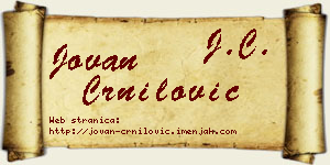 Jovan Crnilović vizit kartica
